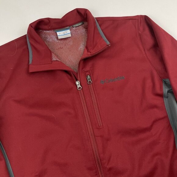 Columbia Omni-Heat Thermal Comfort Soft Shell Jacket Men's L Red Gray - Picture 1 of 11